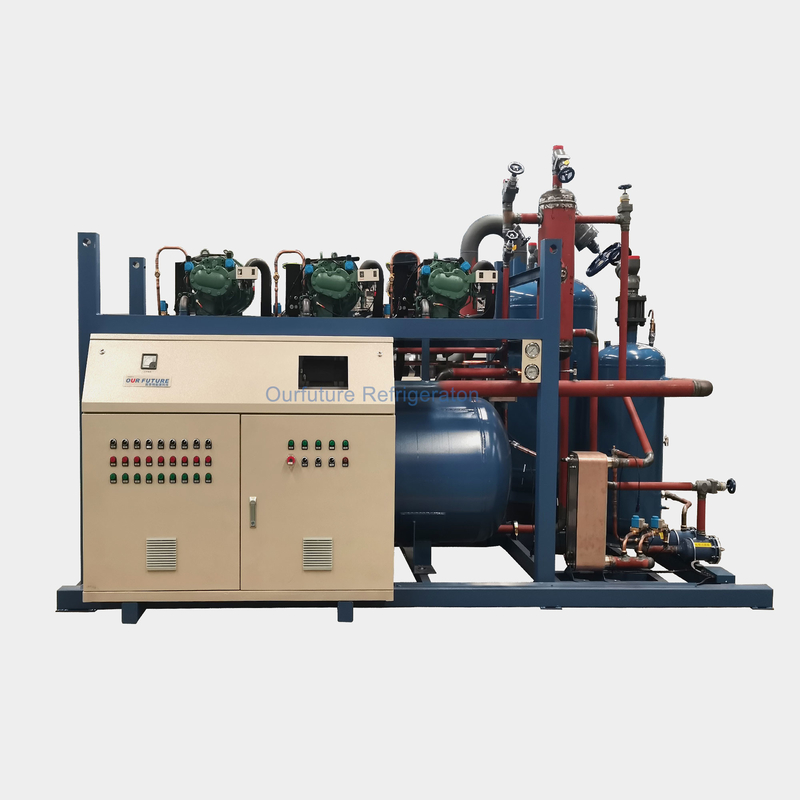 Semi-hermatisch schroeftype PLC aanpasbaar grootschalige koelopslagcompressorrek